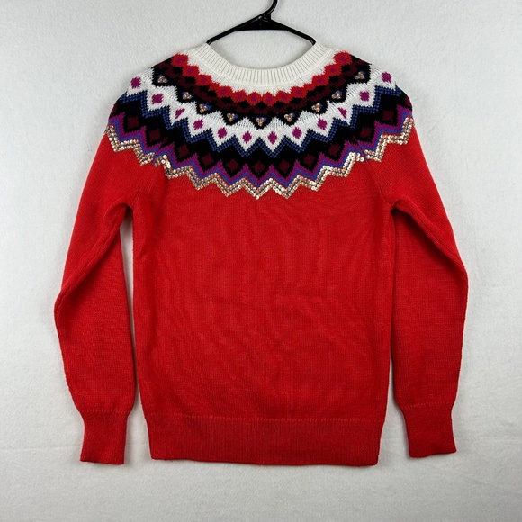 Old Navy Fair Isle Sequin Long Sleeve Casual Knit Sweater Size M - Picture 3 of 8